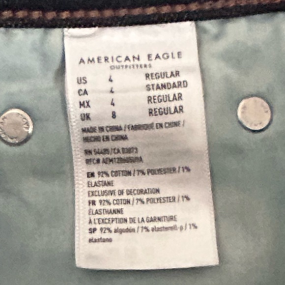 AMERICAN EAGLE SUPER STRETCH WIDE LEG DARK WASH JEANS - Picture 10 of 10